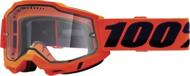 100% Accuri 2 Enduro MTB Neon Orange Clear Goggles