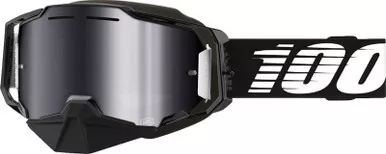 100% Armega Black Silver Mirror Snow Goggles