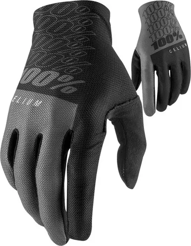 100% Celium Black Gray Gloves