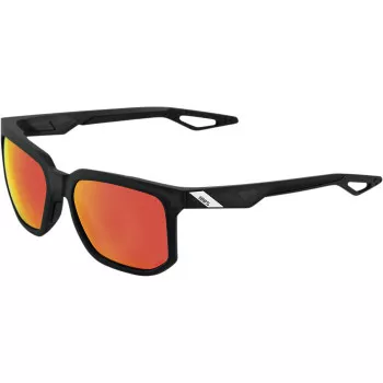 100% Centric Sunglasses Soft Tact Crystal Black sizeHiPER Red Mirror