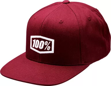 100% Icon Snapback Burgundy Hat
