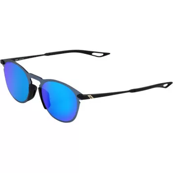 100% Legere Sunglasses Round Soft Tact Black sizeBlue Mirror