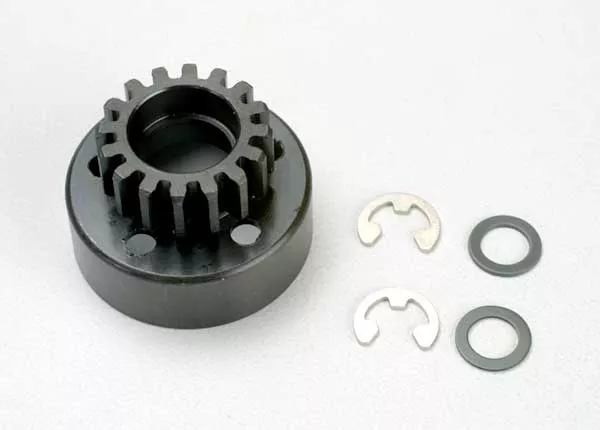 16-Tooth Clutch Bell (1.0 Metric Pitch) with Fiber Washers & E-Clips
