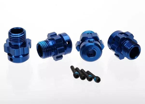 17mm Splined Wheel Hubs, Blue-Anodized