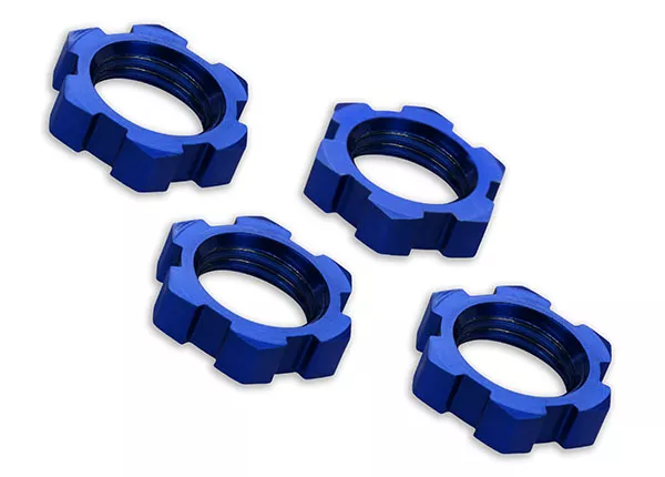 17mm Splined Wheel Nuts, Serrated (4) (Red, Green, Blue, Orange, or Black)