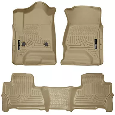 2015 GMC Yukon XL - WeatherBeater Floor Mats Liners - Husky Tan Front & Rear