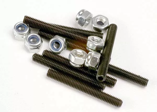 3x25mm Set (Grub) Screws with 3mm Nylon Locking Nuts (8 ea)