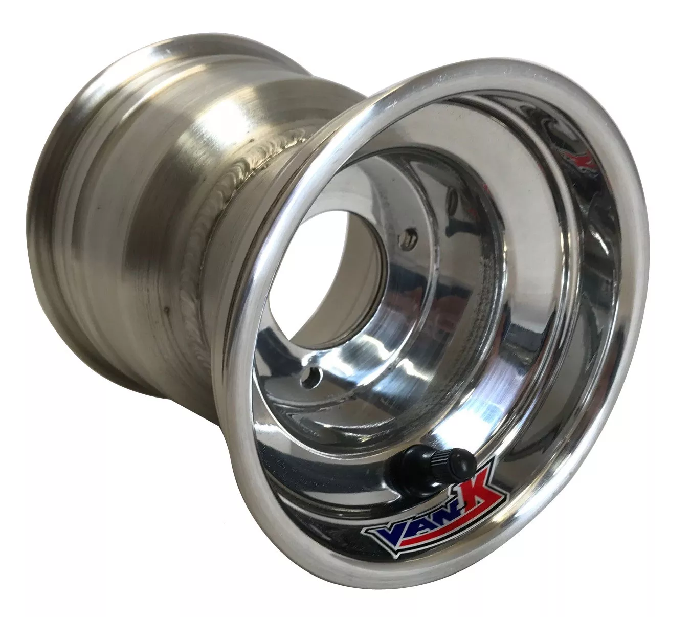 5" x 3.5" VanK Classic Kart Wheel Polished Aluminum | 2.5" Bolt Circle