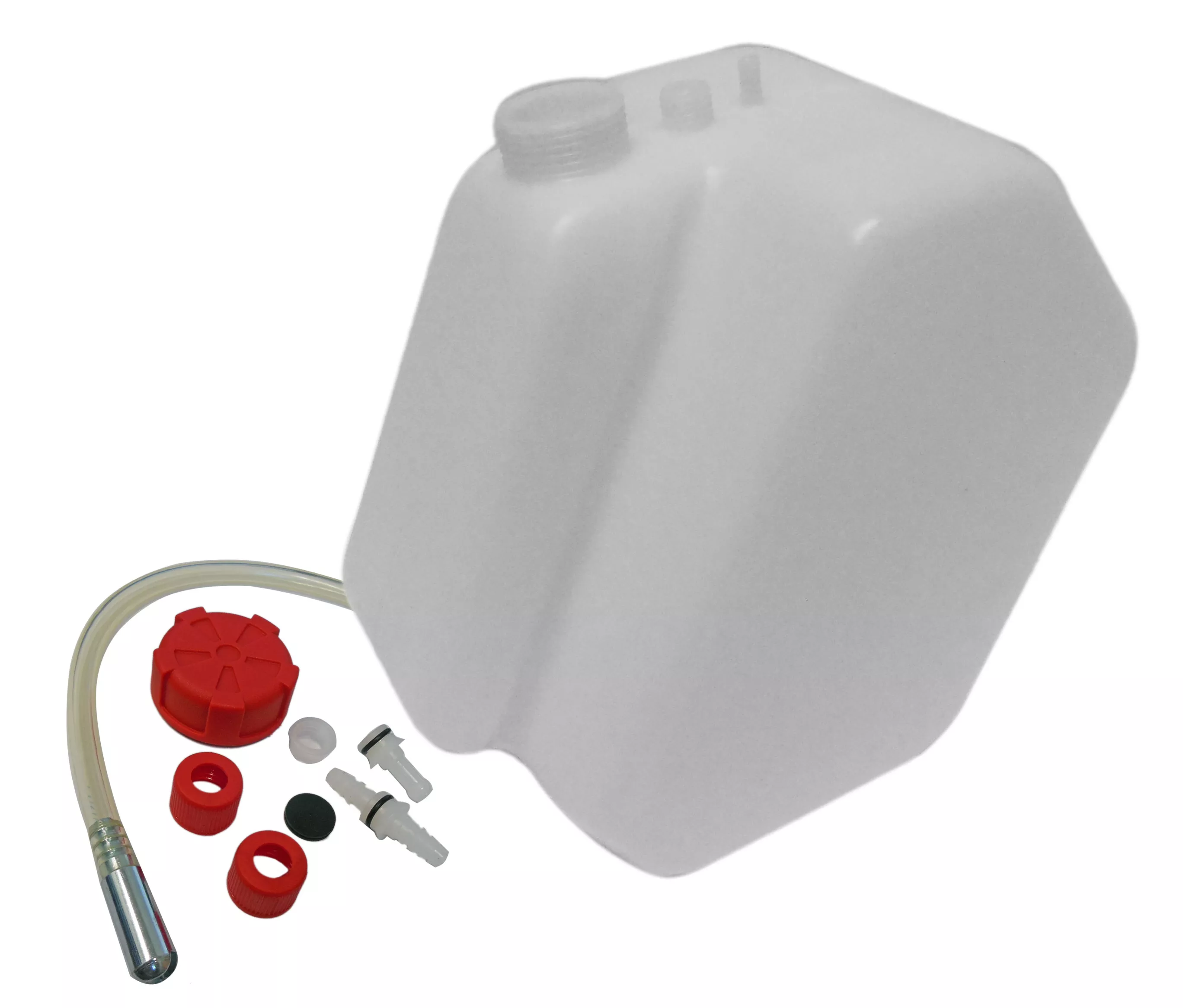 7.5 Qt. Plastic Fuel Tank with Fixed Joint Frame Rail Fit | Cap Color Option: Red or Black