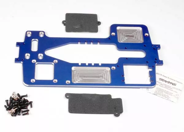 7075-T6 Billet Machined Aluminum Chassis (4mm)(Blue) with Hardware