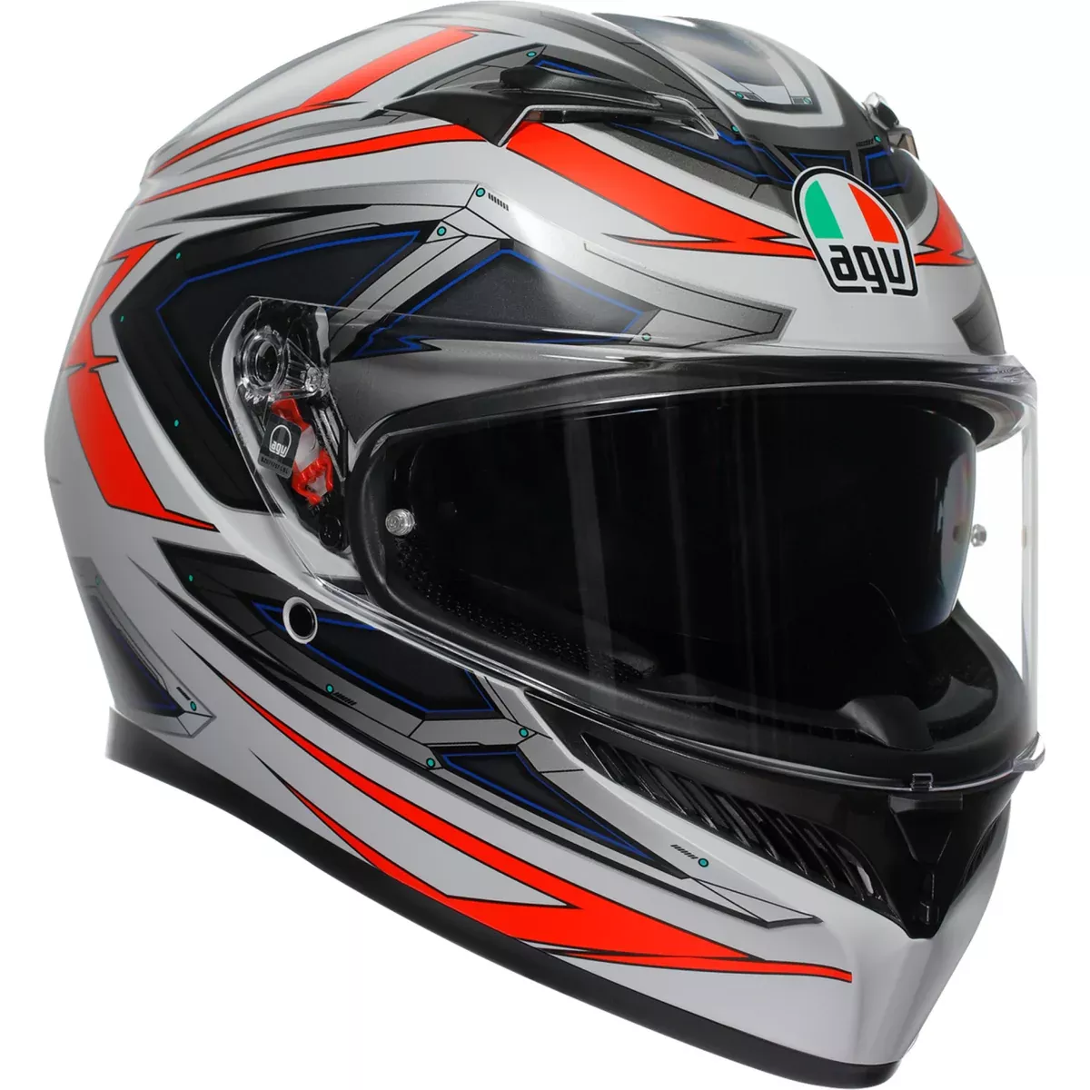 AGV K3 Space Helmet – Matte White/Red Fluo