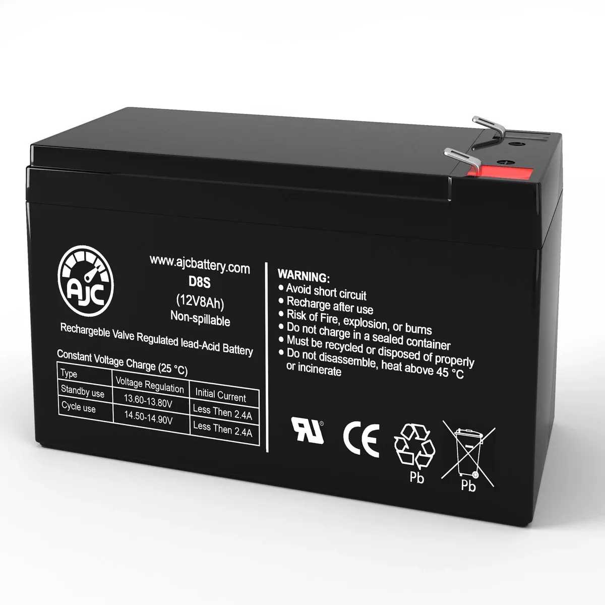 AJC Battery Brand Replacement for Werker WKA12-7.5F2 12V 8Ah UPS Battery