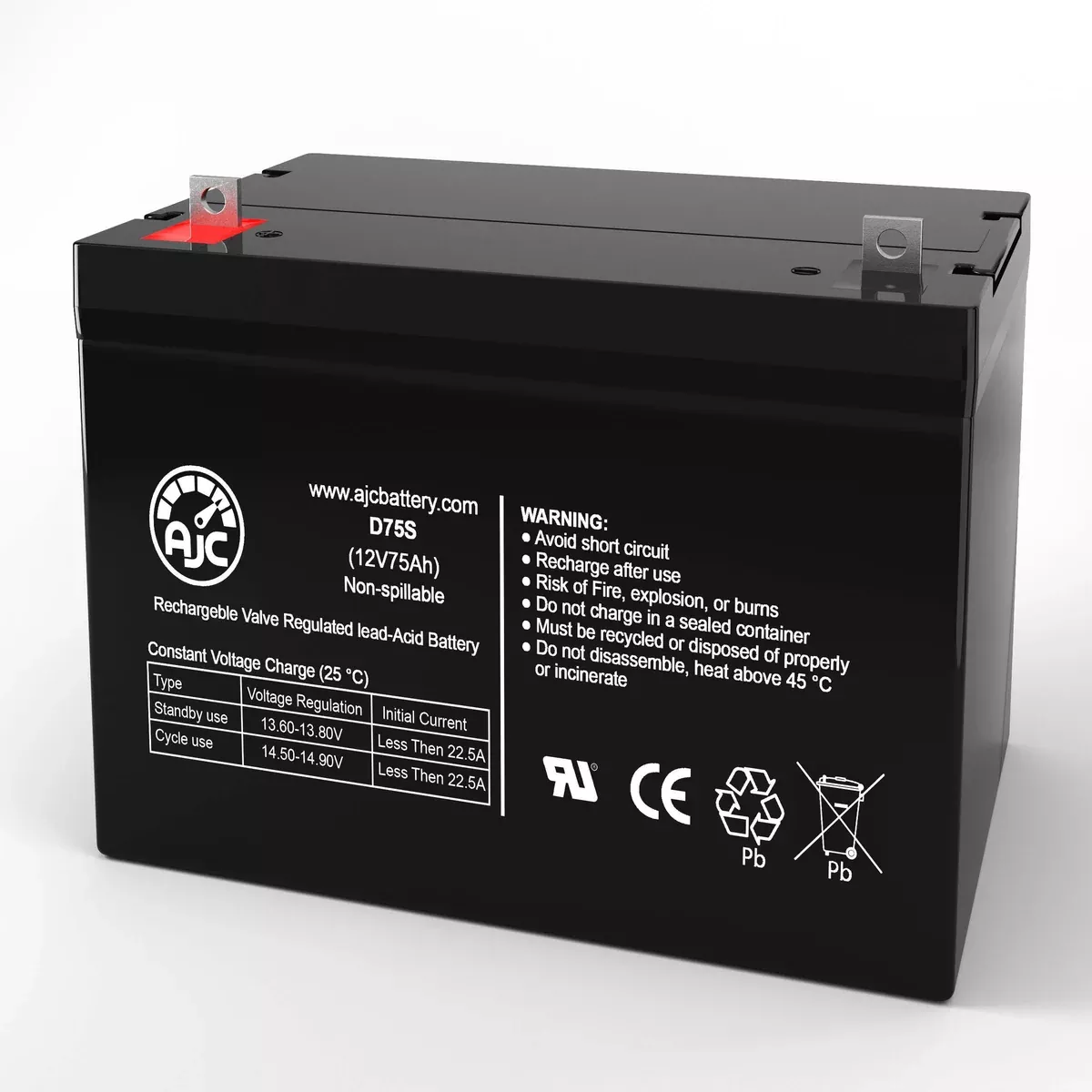 AJC Battery Brand Replacement for Werker WKA12-80C 12V 75Ah UPS Battery