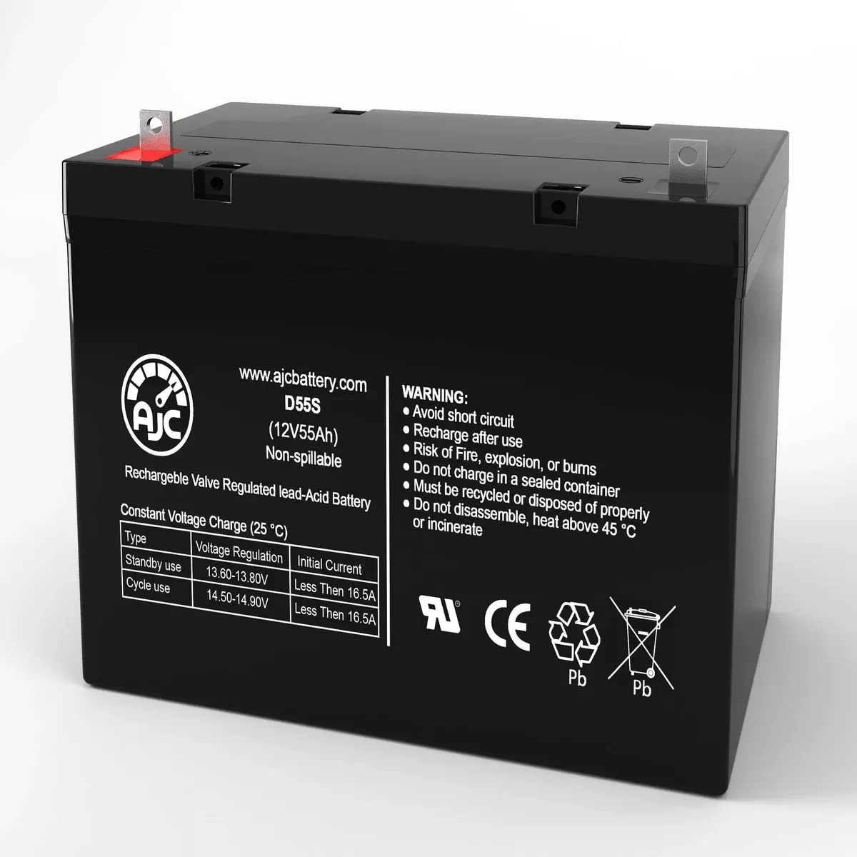 AJC Battery Compatible with Hoveround Spitfire Scout 12V 55Ah Mobility Scooter Battery