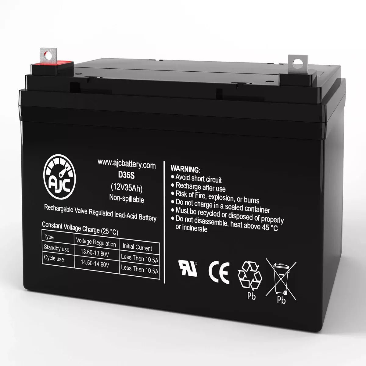AJC Battery Compatible with Merits S132 12V 35Ah Wheelchair Battery