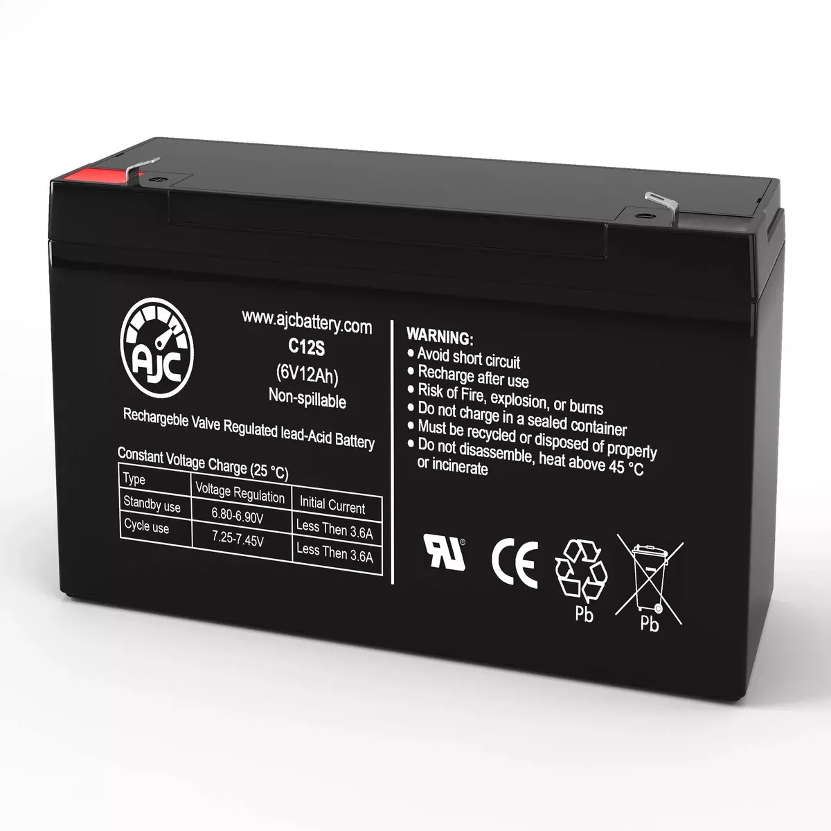 AJC Battery Compatible with SL Waber 500 6V 12Ah UPS Battery