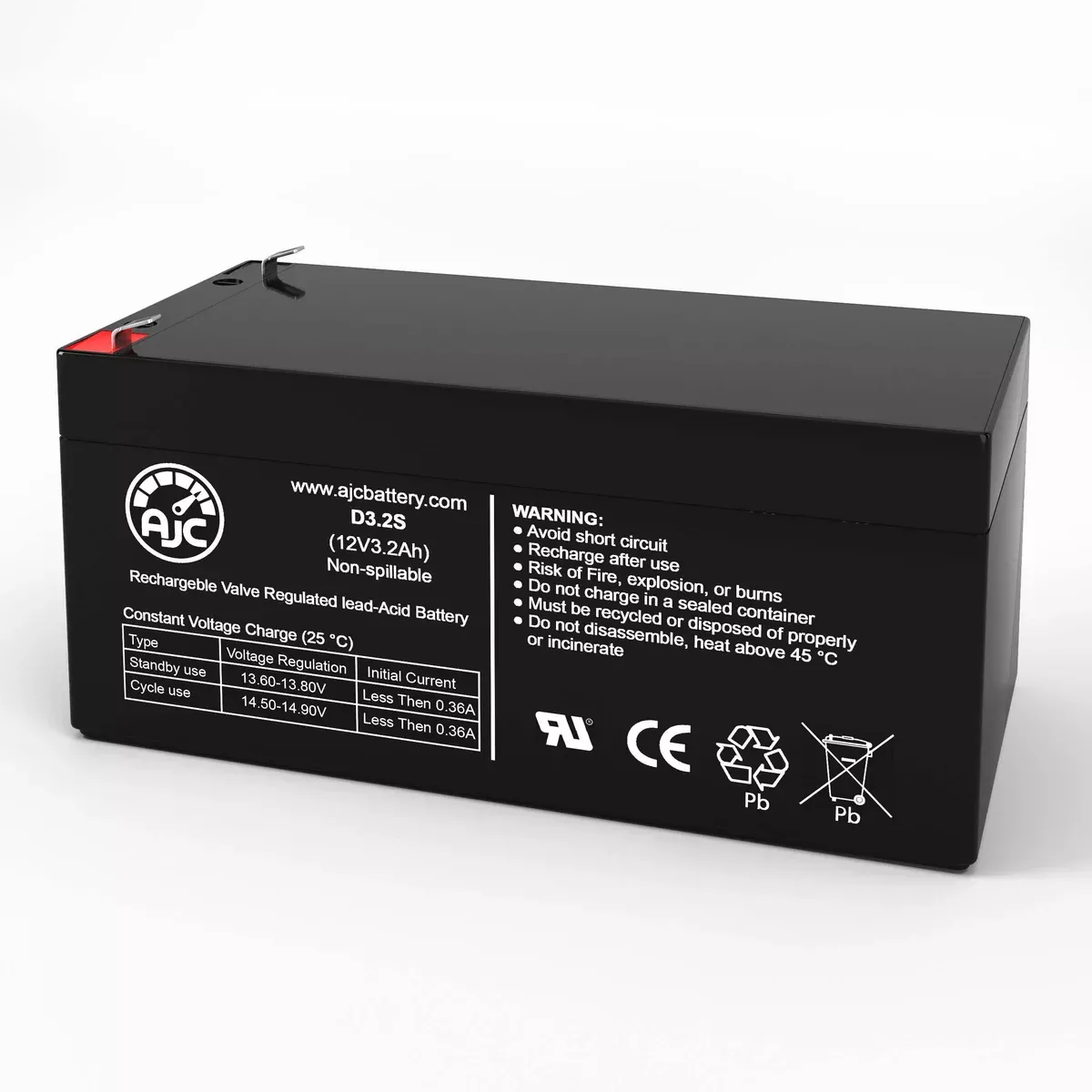 AJC Battery Compatible with Sonnenschein A212 3.2S 12V 3.2Ah Emergency Light Battery