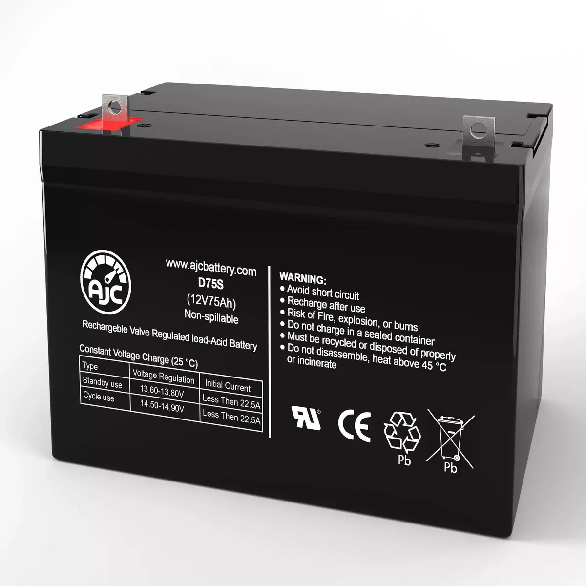 AJC Battery Compatible with Sonnenschein A512 60A 12V 75Ah Sealed Lead Acid Battery