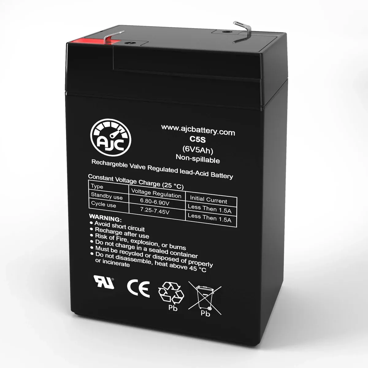 AJC Battery Compatible with Sonnenschein CR645 6V 5Ah Emergency Light Battery