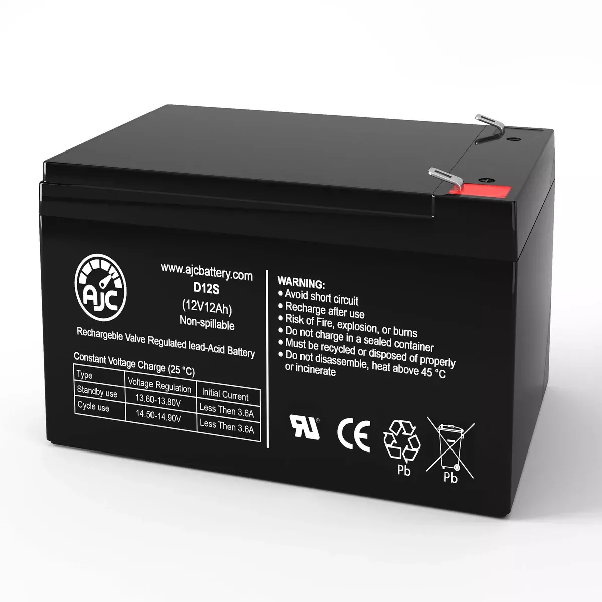 AJC Battery Compatible with Spitfire 1410 Spitfire1410RD16FS 12V 12Ah Mobility Scooter Battery
