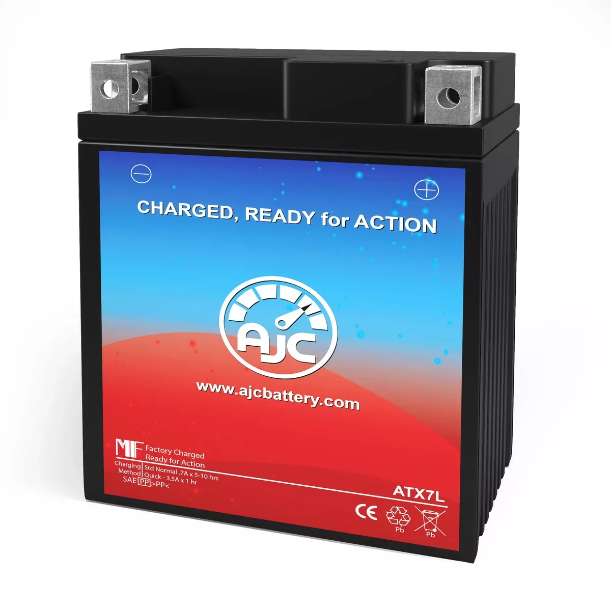 AJC Battery Compatible with WestCo 12V7B-B Powersports Battery