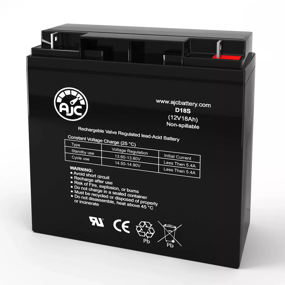 AJC Battery Compatible with Yuasa NPG18-12 12V 18Ah UPS Battery