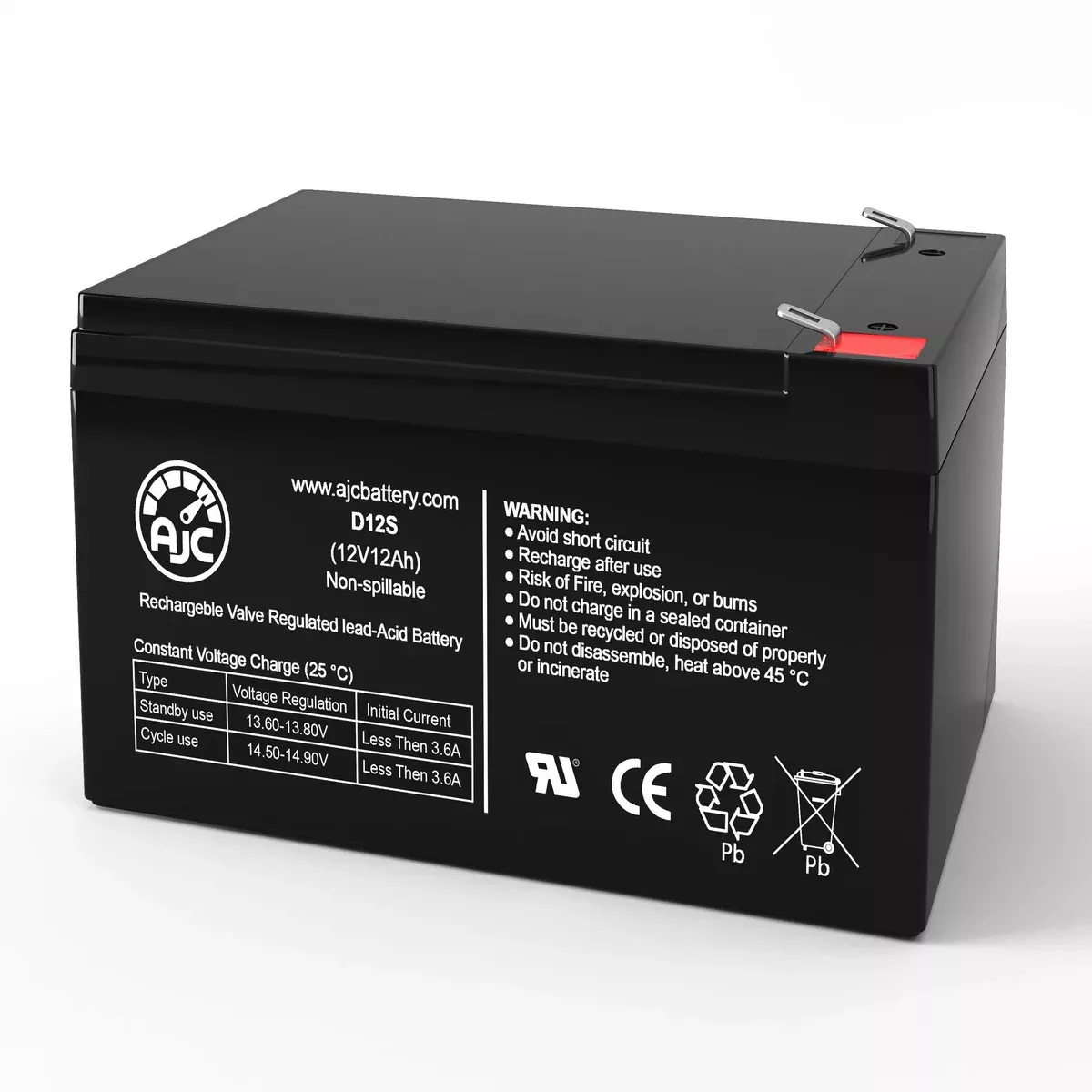 AJC Battery Compatible with Zip'r Mobility 4-Wheel Leisure 12V 12Ah Wheelchair Battery