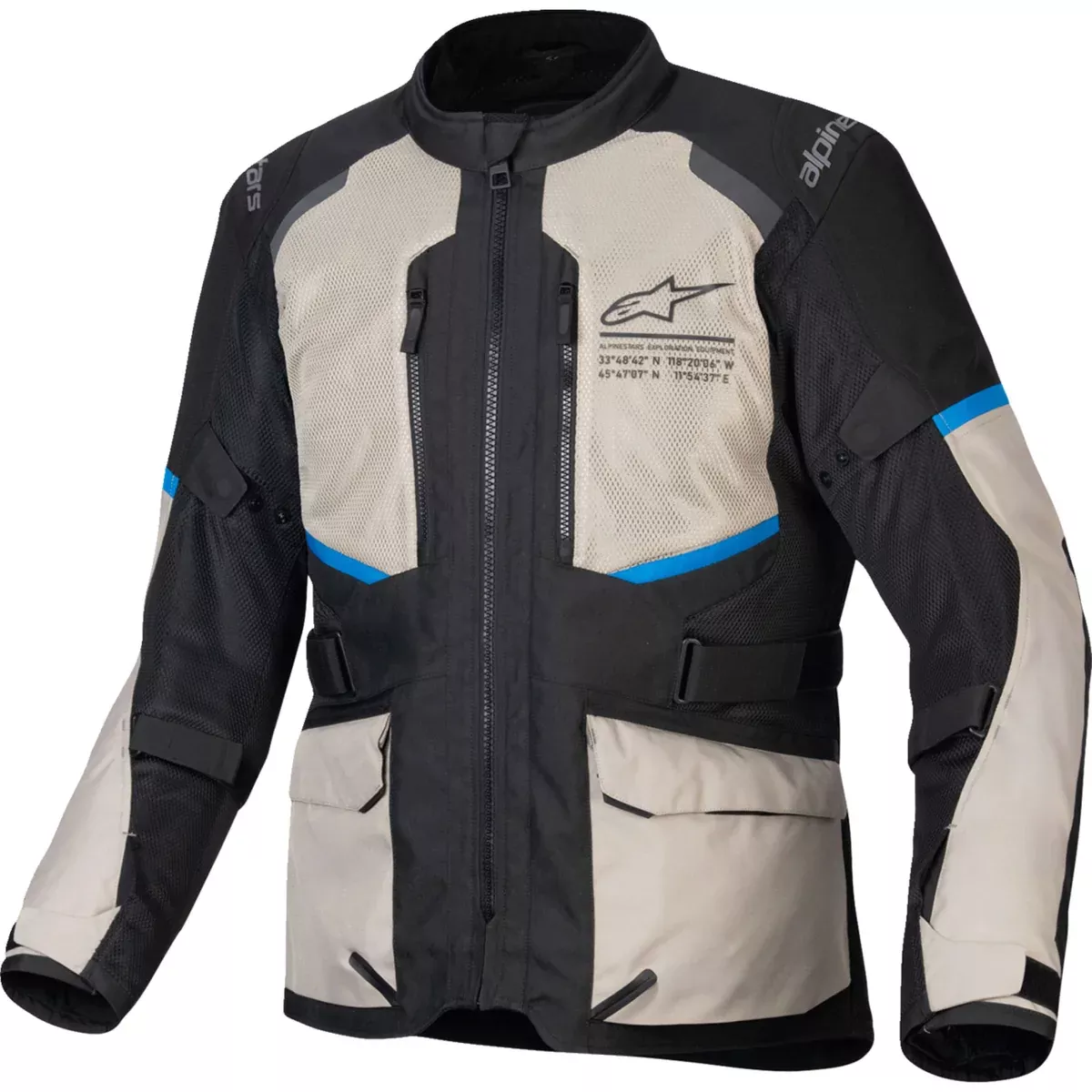 ALPINESTARS Andes Air Drystar Jacket Black/Laurel – Gray/Bright Blue