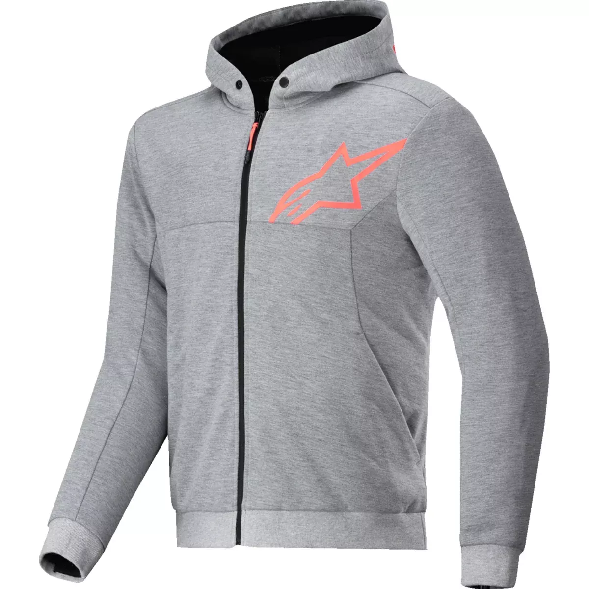 Alpinestars Chrome v2 Sport Hoodie Heather Gray Red Fluo 2XL – 4200325-9199-2XL