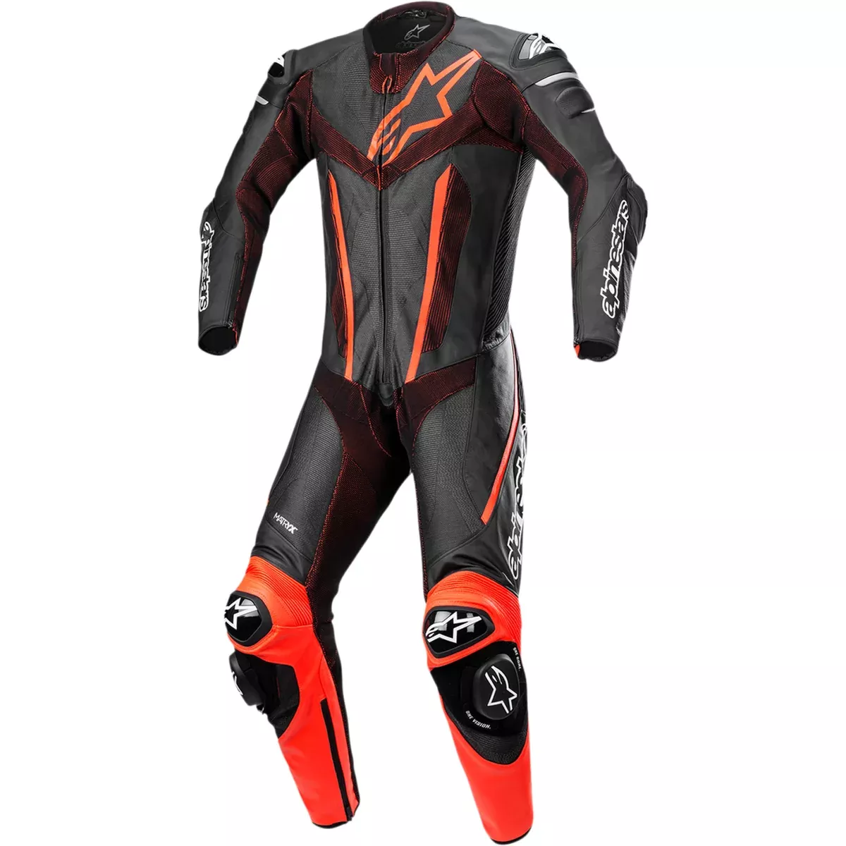 ALPINESTARS Fusion 1-Piece Suit Black/Red – Fluorescent US / EU