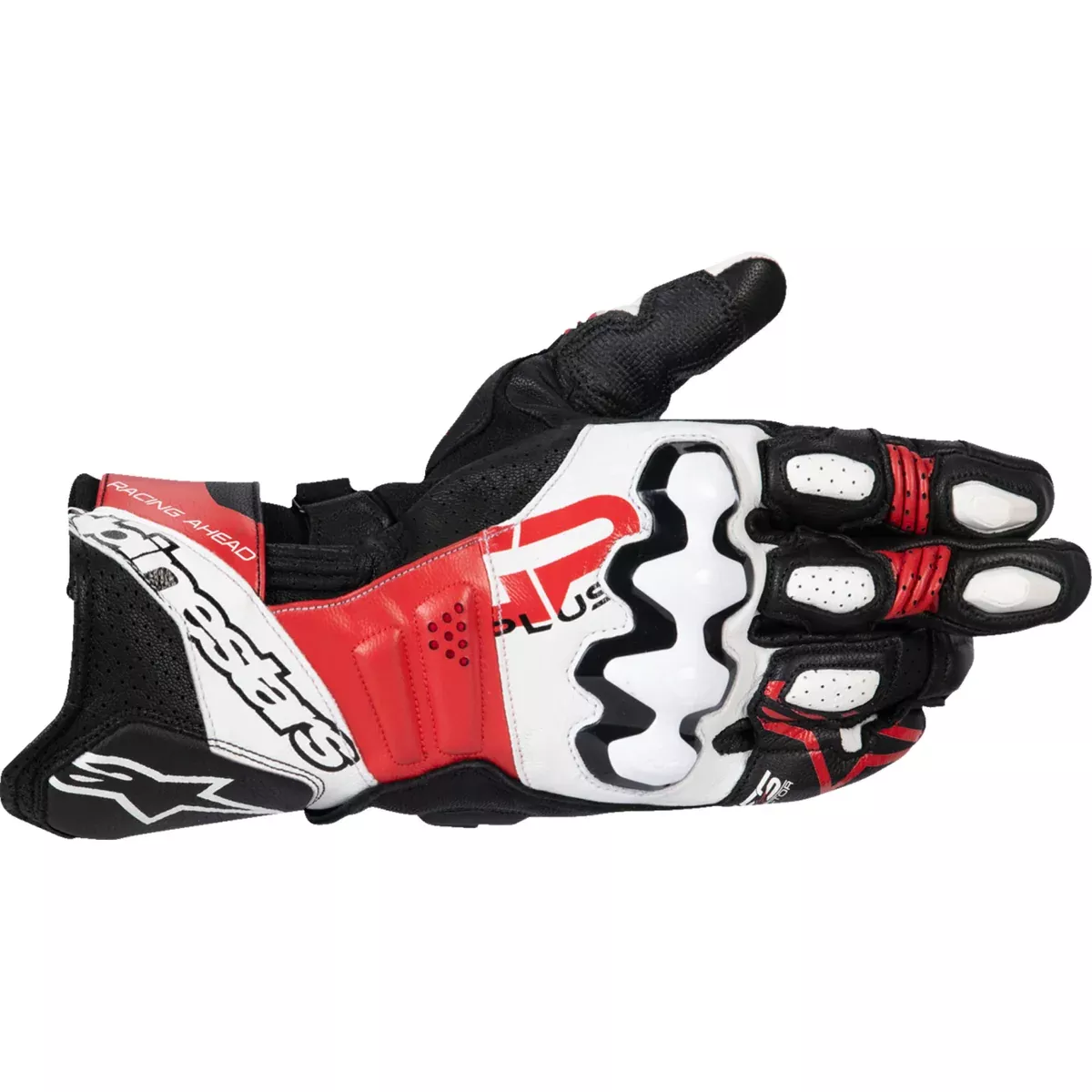 ALPINESTARS GP Plus R V3 Leather Gloves Black/White/Bright – Red