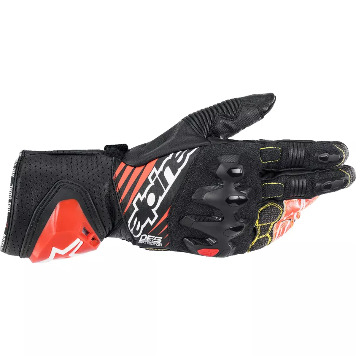 ALPINESTARS GP Tech v2 Gloves Black/White/Fluo – Red