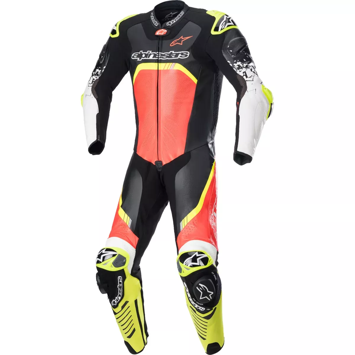 ALPINESTARS GP Tech v4 Leather Suit Black/Red/Yellow – Fluorescent US / EU