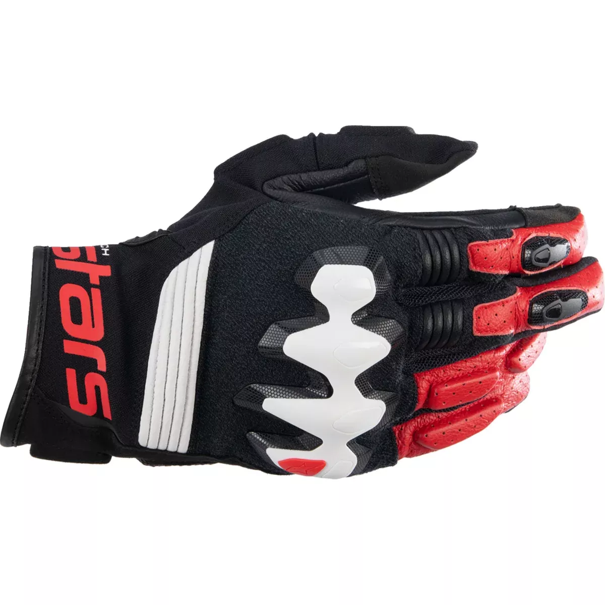 ALPINESTARS Halo Leather Gloves Black/White/Bright – Red