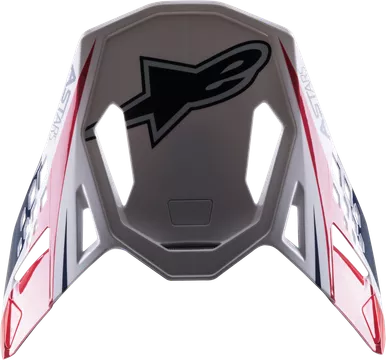 Alpinestars S-M10 Carbon Meta2 Glossy White Red Blue Visor