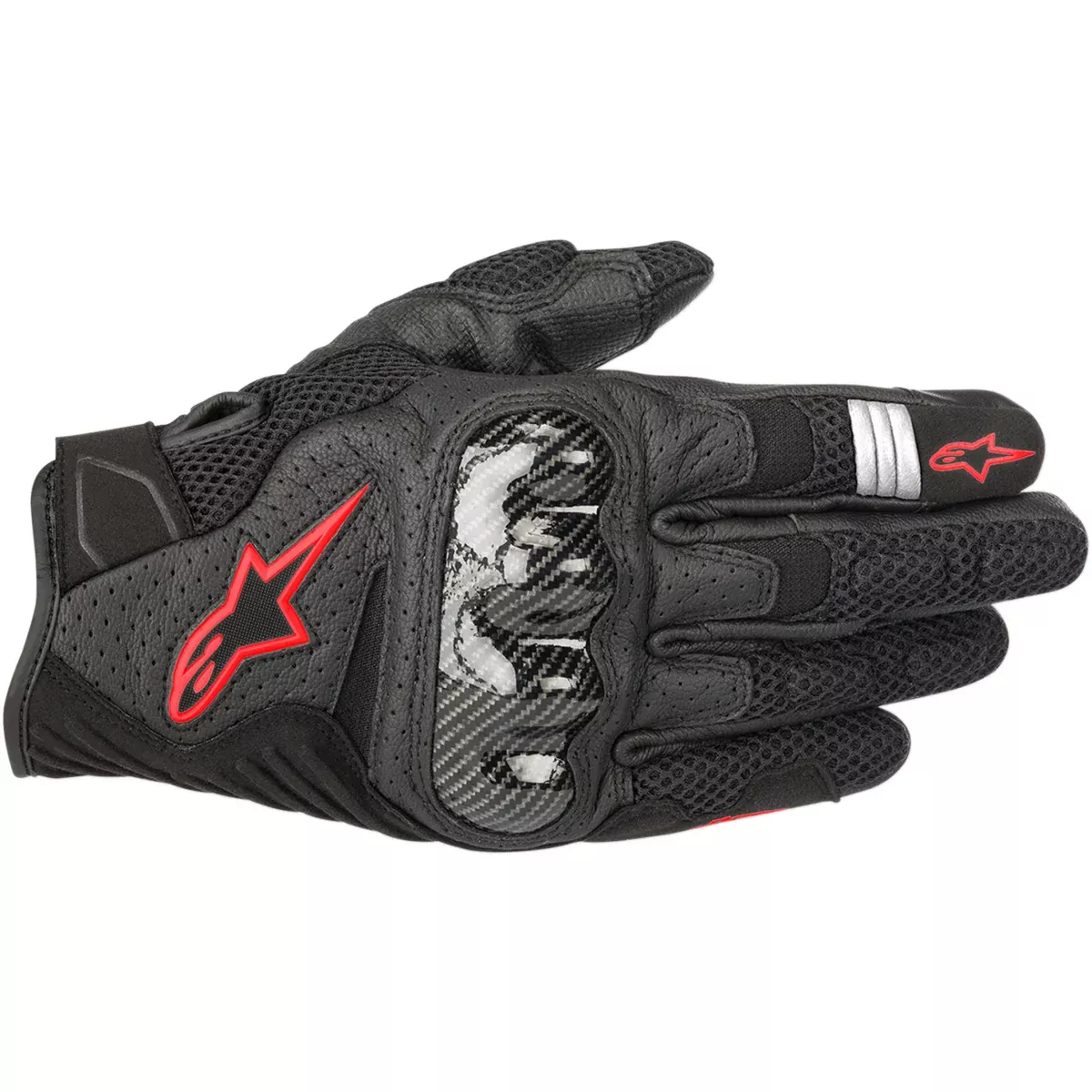 ALPINESTARS SMX-1 Air Carbon V2 Gloves Black/Fluo - Red