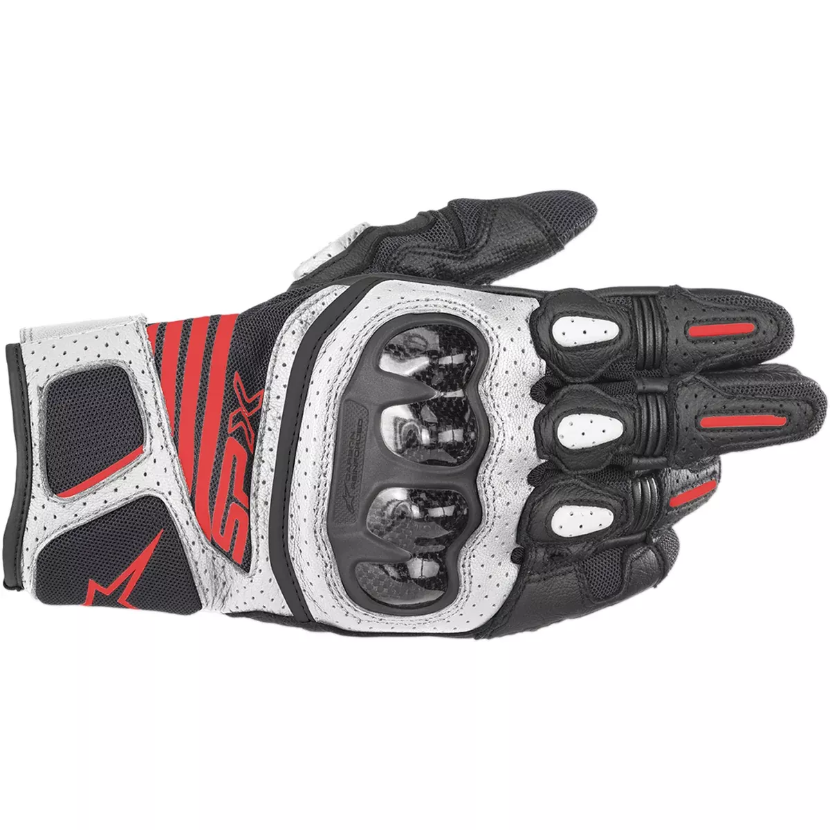 ALPINESTARS SPX Air Carbon V2 Gloves AC – Black/White/Fluo Red