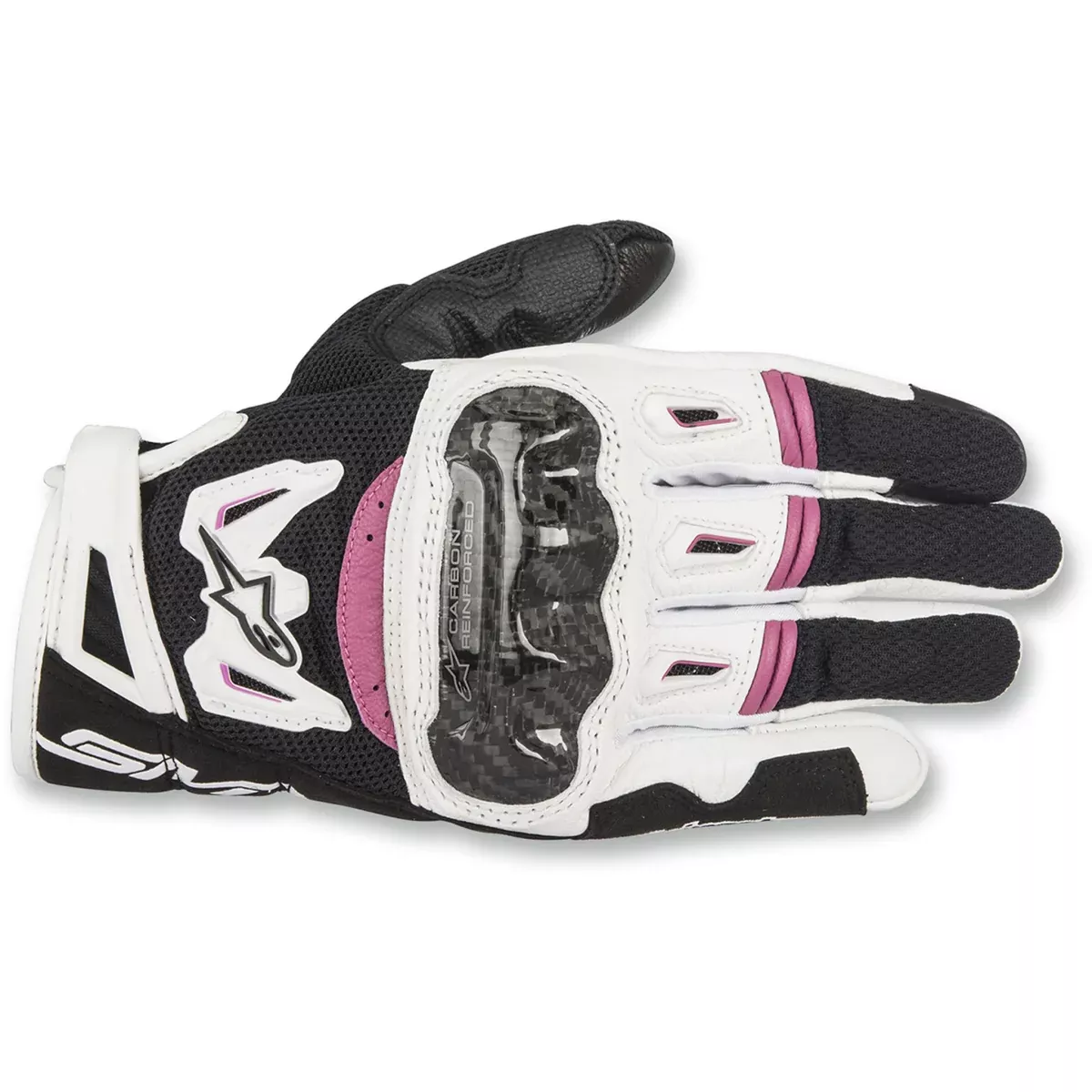 Alpinestars Stella SMX-2 Air Carbon V2 Gloves Black White Fuchsia Medium – 3517717-1239-M