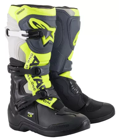 Alpinestars Tech 3 Black Cool Grey Yellow Fluo Boots