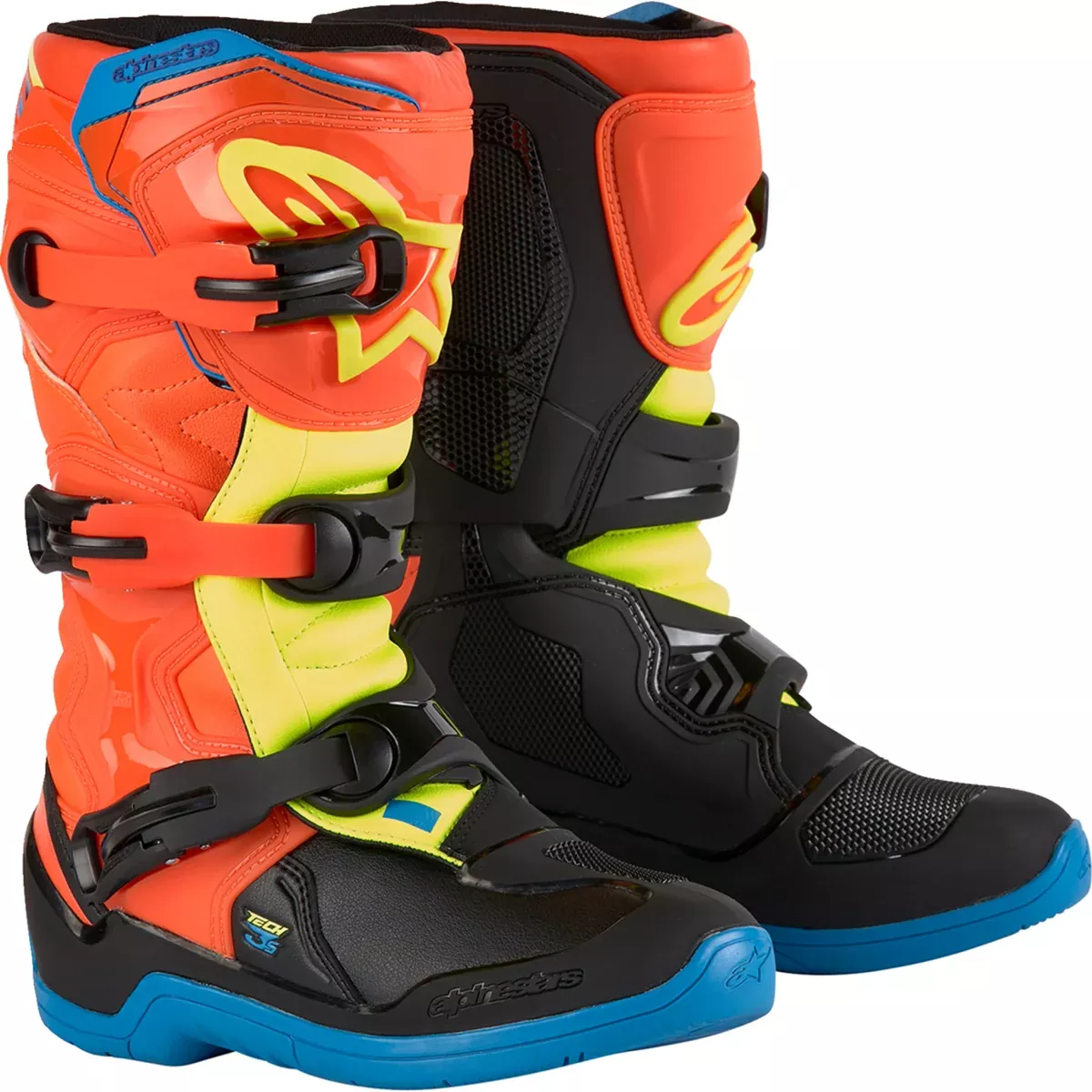 ALPINESTARS Youth Tech 3S Boots — Tech3S - Orange/Blue/Yellow/Black US