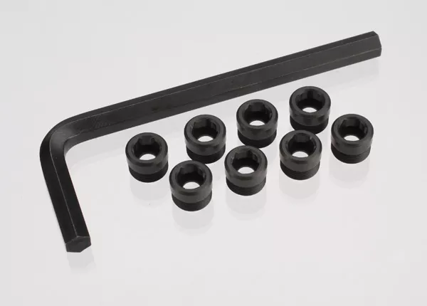 Aluminum Caps, Pivot Ball (Threaded Aluminum, Hard-Anodized with PTFE-Coating) (8)/ Hex Wrench, 5mm