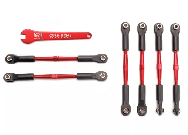 Aluminum Turnbuckles (Red-Anodized) with Camber Links & Front Toe Links (Jato)