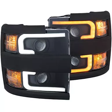 Anzo 111364 Projector Switchback Headlight Black for Chevy Silverado 15-19, Pair