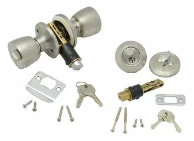 AP Products 013-234-SS Combo Lock Set with Know Lock and Dead Bolt - Stainless