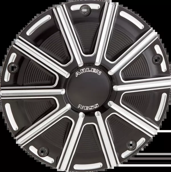 Arlen NESS 10-Gauge Derby Cover – Black/Machined – Touring/Trike