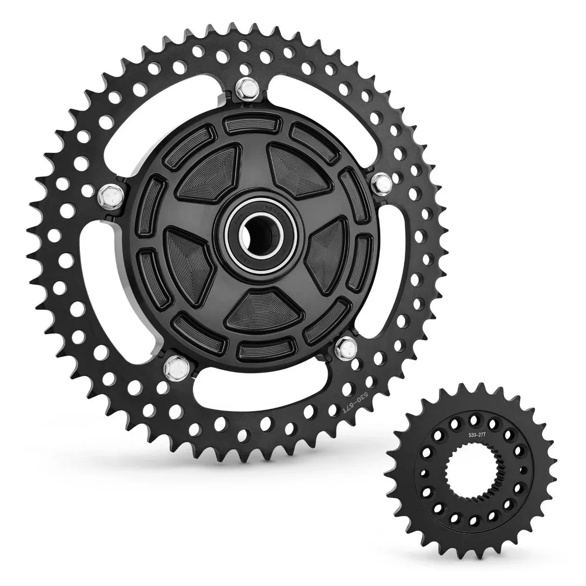 Arlen Ness Jagged All Black Cush Drive Chain Conversion Kit 09-24 Touring