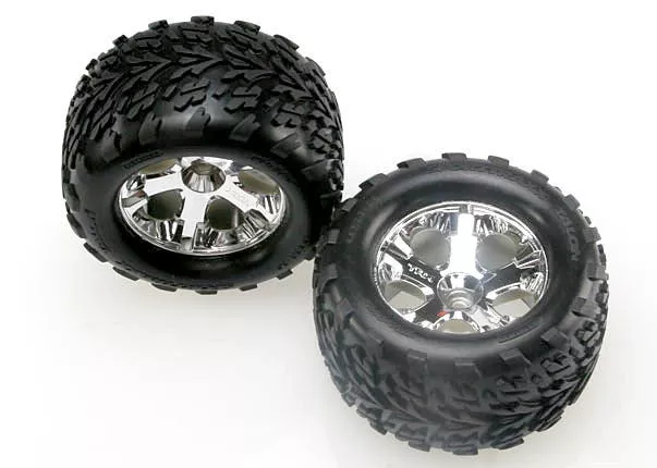 Assembled 2.8" Talon Tires on All-Star Chrome Wheels (Nitro Stampede Front) (2)