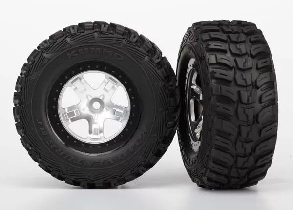 Assembled Tires & Wheels (SCT Satin Chrome, Black Beadlock Style Wheels, Kumho Tires, Foam Inserts) (2) (4WD Front / Rear, 2WD Rear Only)