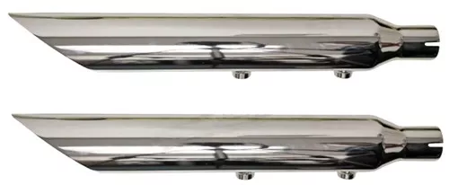 Bassani 3" FirePower Chrome Slash-Down Slip-On Mufflers (12117B)