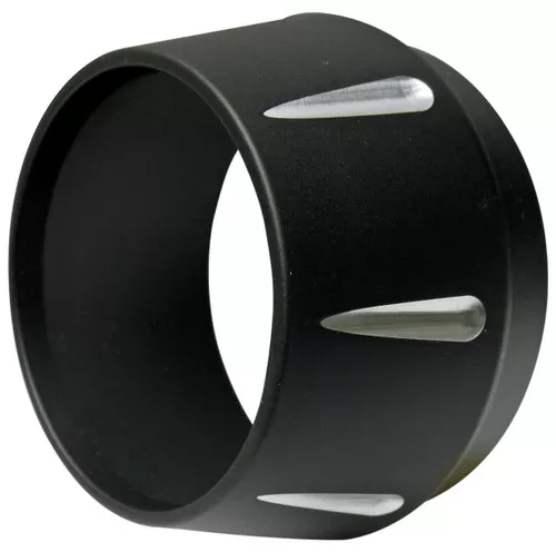Bassani Megaphone Style Black Billet Contrasting Flutes Muffler End Cap (BESMR)